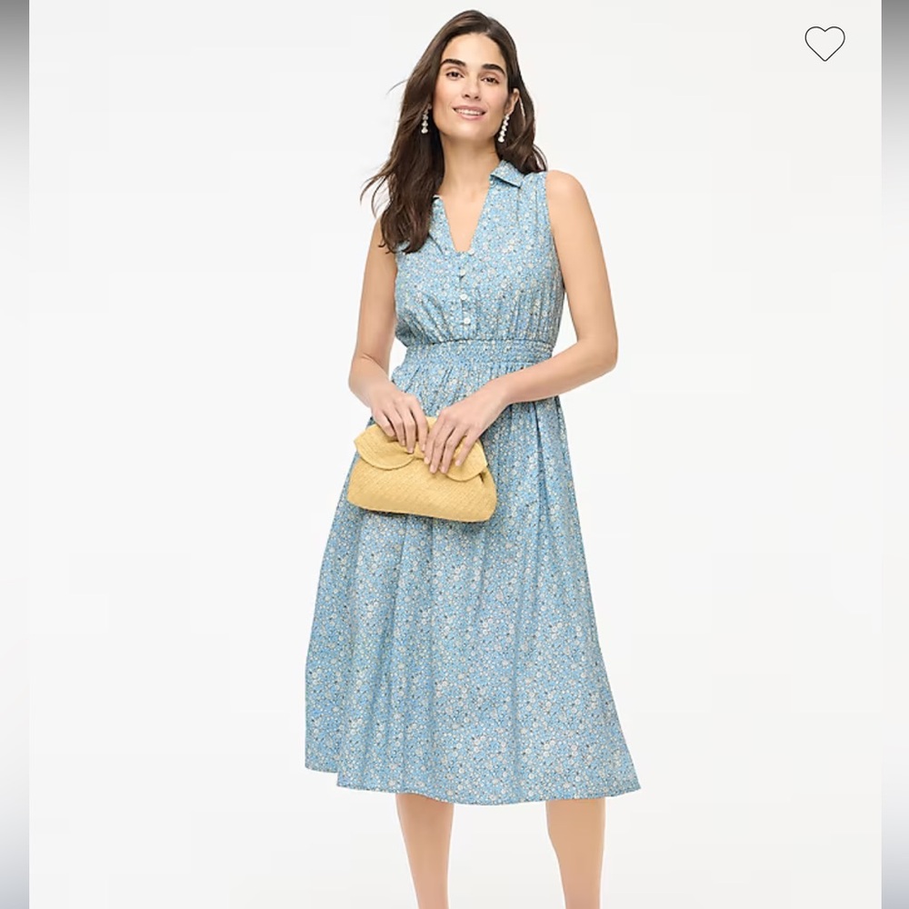 J. Crew Factory Floral Print Collared Midi Dress 6